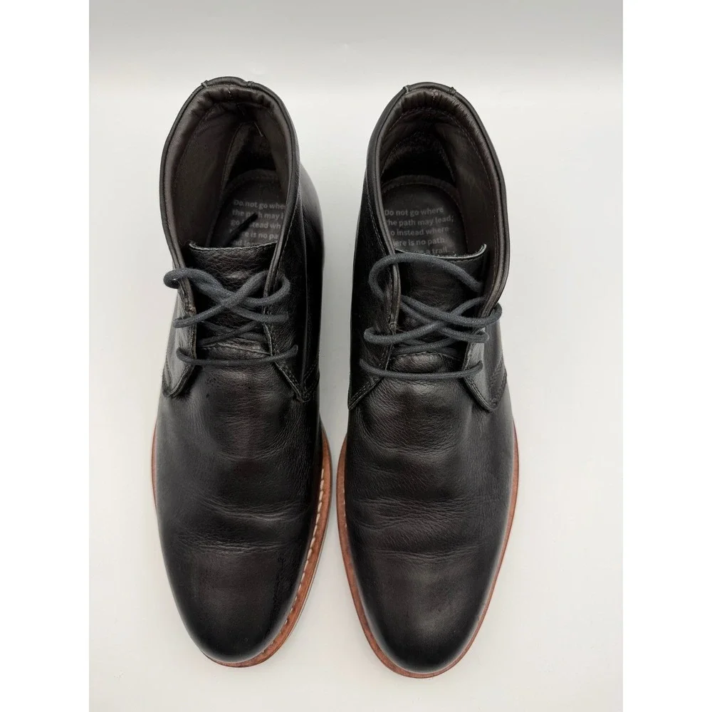 The Hynes Mens Black Leather Chukka Boots M60522 Ankle Booties Size 11M